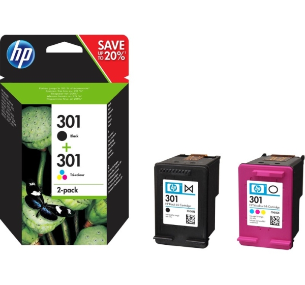 HP 301 2-pack Black/Tri-color Original Ink Cartridges