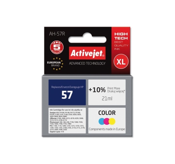 Activejet AH-57R Ink (replacement for HP 57 C6657AE; Premium; 21 ml; color)