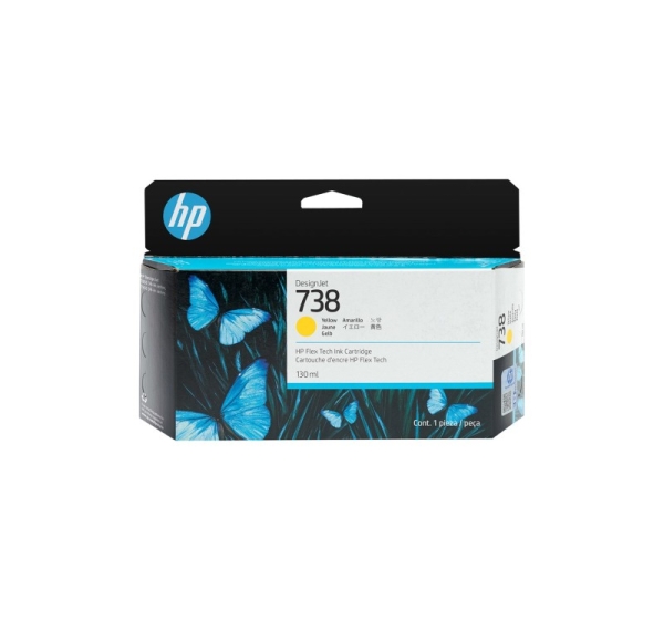 HP 738 130-ml Yellow DesignJet Ink Cartridge