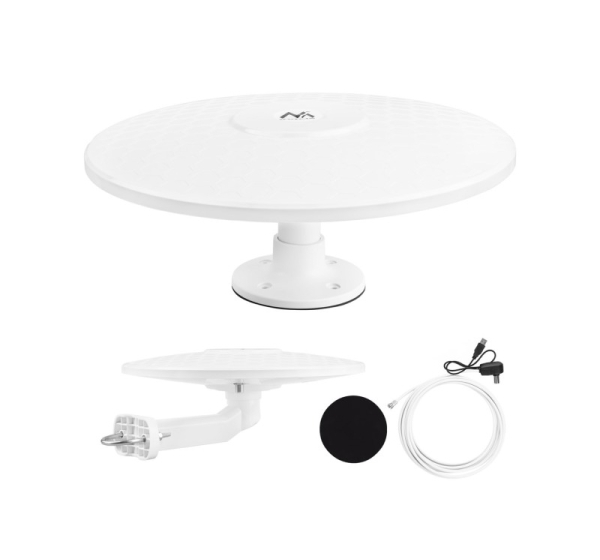 Maclean DVB-T/T2 HEVC omni-directional antenna, active, camper, central cable mount, MCTV-104