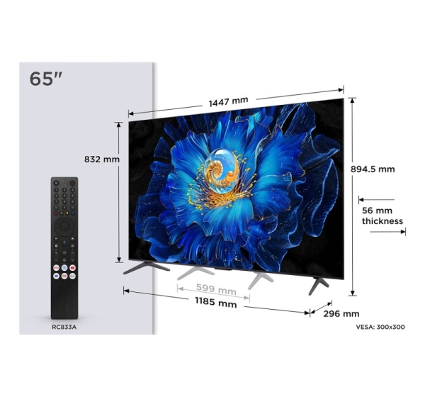 TCL C69KS 65C69KS TV 165.1 cm (65") 4K Ultra HD Smart TV Wi-Fi Metallic