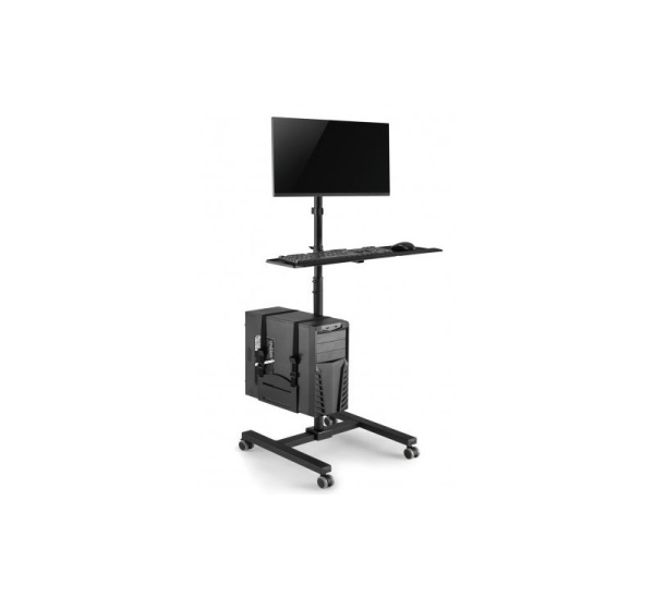 Maclean professional stand, mobile computer station on wheels, max 17"-32", max 20kg, MC-793