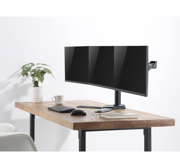 Equip 17"-27" Articulating Triple Monitor Tabletop Stand