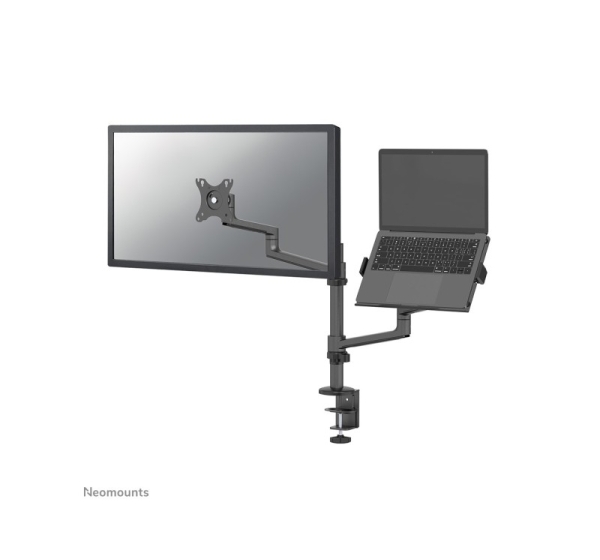 Neomounts DS20-425BL2 Monitor arm with laptop holder 17-27" - space saving