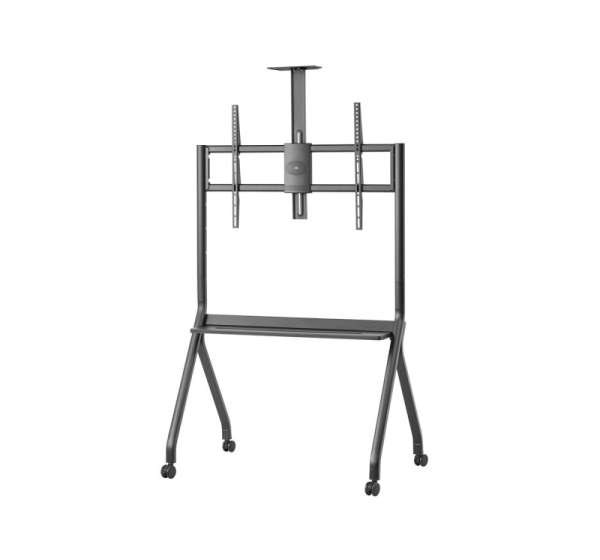 Maclean TV stand / cart, camera shelf, on casters, 55-100", max load 120kg/10kg shelf, max. VESA 900x600, black, MC-114 B