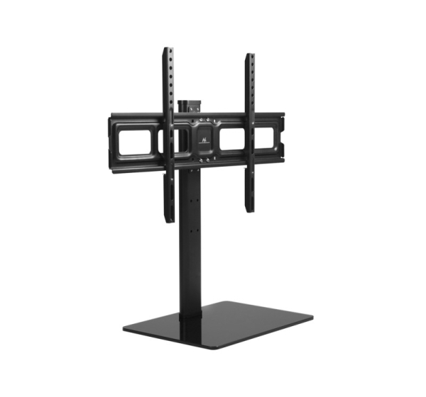 Maclean MC-386 Universal TV Stand Base for Cabinet Dresser Table Desk 32" - 75" 40kg VESA 35° Rotating Temepred Glass Adjustable TV Height Powder Coating