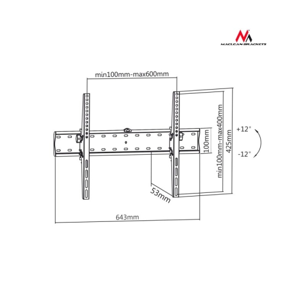 Adjustable Wall TV Bracket 37-85"