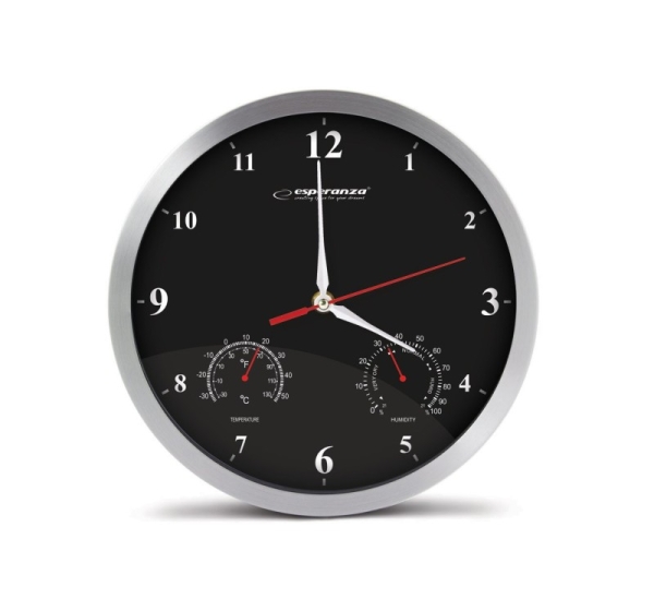 Esperanza Washington Black Mechanical Wall Clock Round Black