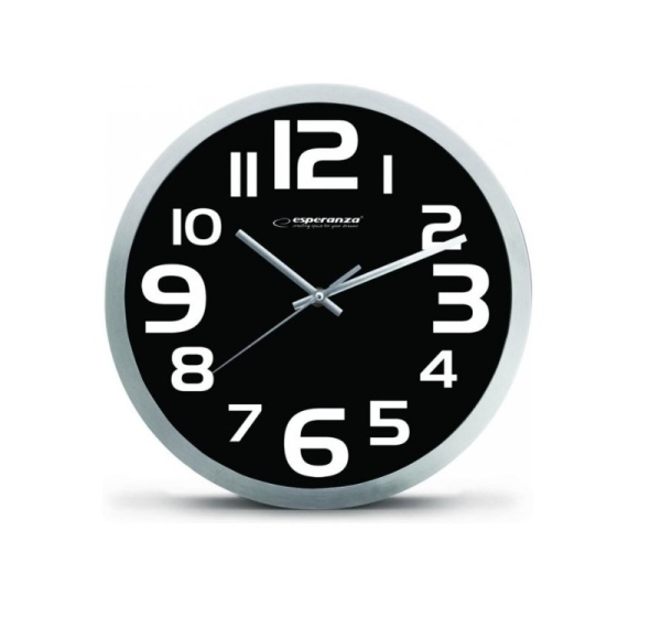 Esperanza EHC013K Wall Clock - Zurich - Black Quartz clock Oval Black, White