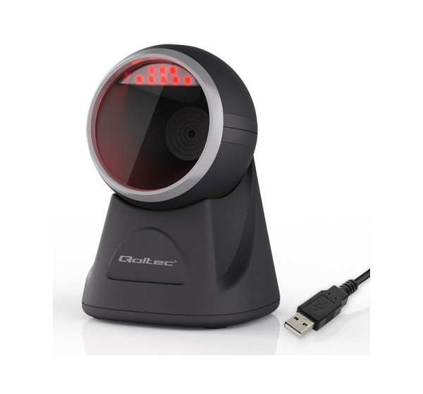 Qoltec Desktop Precision Reader 1D Barcode & QR Scanner | 2D