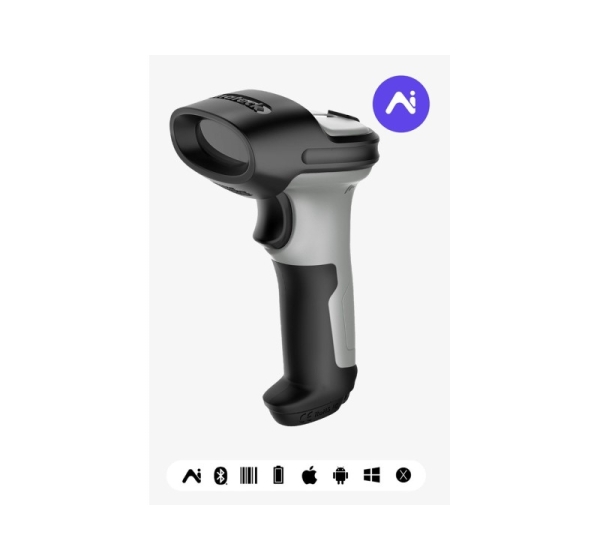 Inateck BCST-70-AI Handheld bar code reader 1D Laser Black, Grey