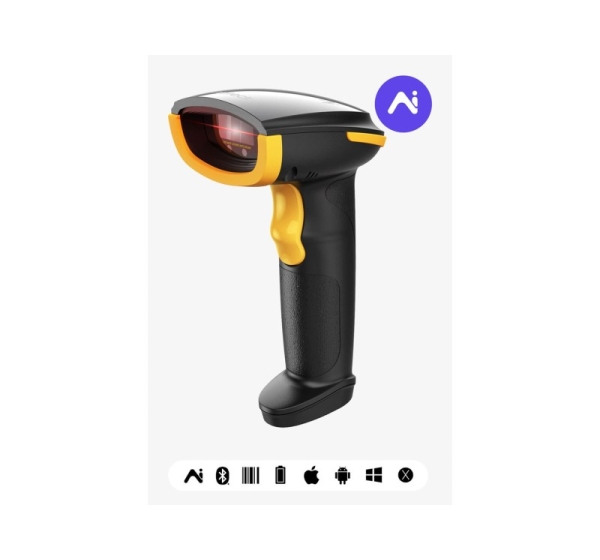Inateck BCST-21-AI Handheld bar code reader 1D Laser Black, Yellow
