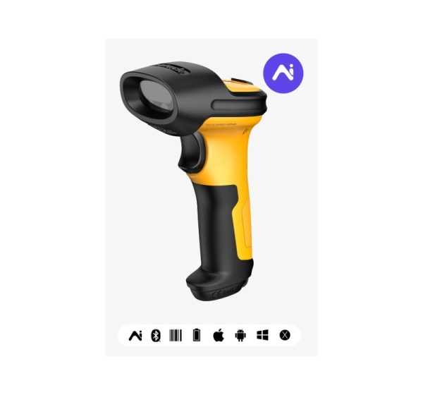 Inateck P6-AI Handheld bar code reader 1D Laser Black, Yellow