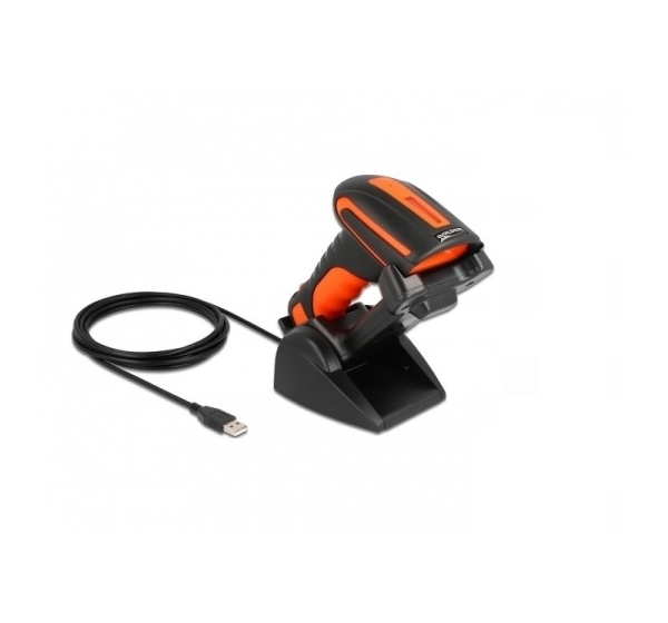 DeLOCK Industrial Barcode Scanner 1D and 2D for 2.4 GHz or Bluetooth with inductive charging station