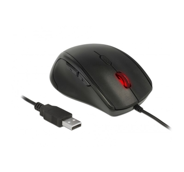 DeLOCK 12548 mouse Office Left-hand USB Type-A Optical 2400 DPI