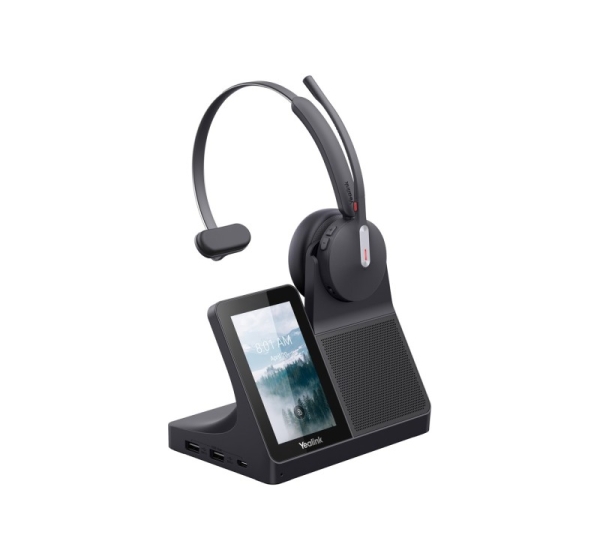 Yealink WH64 Workstation Mono Headset Wired & Wireless Head-band Office/Call center USB Type-C Bluetooth Charging stand Black