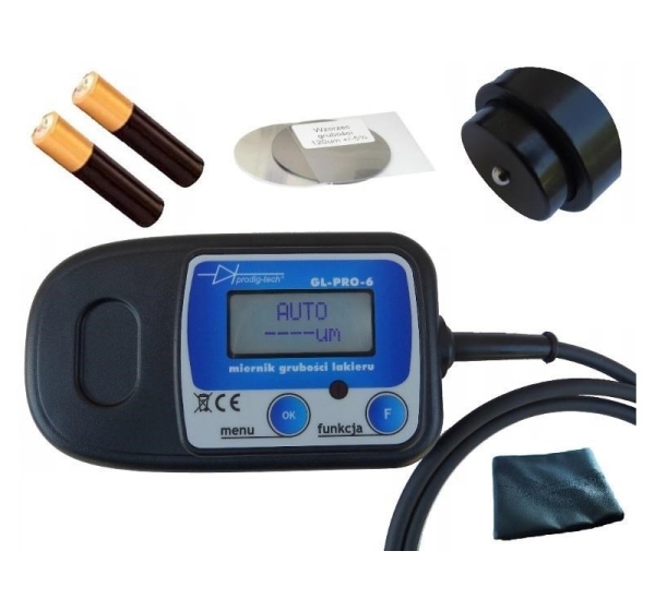 PAINT THICKNESS GAUGE GL-PRO-6-PHASE Fe-AL-Zn probe on the wire.