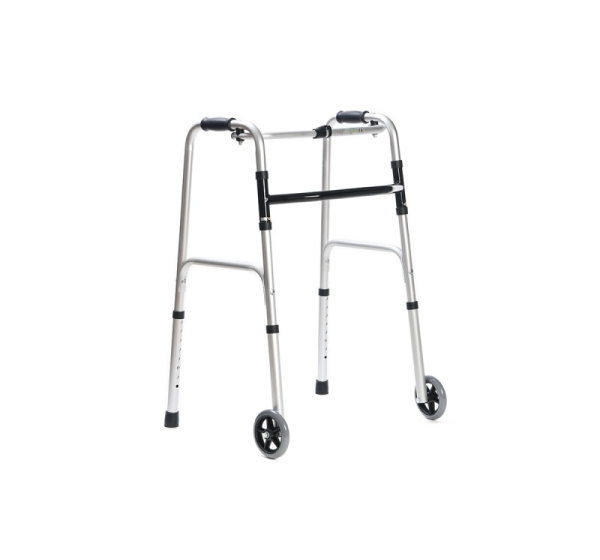 Walking frame rehabilitation with wheels