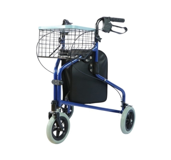 Practical tricycle walker with basket and bag