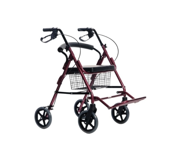 Four-wheel walker with seat function