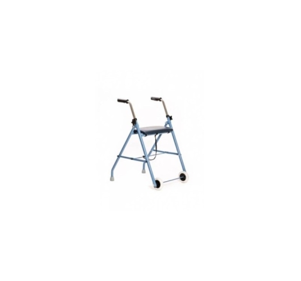 Two-wheel rehabilitation support - walker Blue black