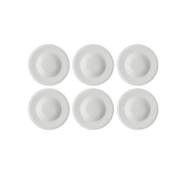 Set of 6 Bosco soup plates - White, 23 cm