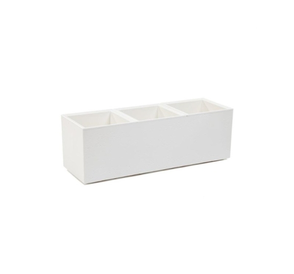 FLOWERPOT PLASTIC KARO 90X30X30CM CREAM