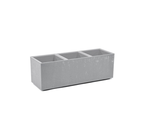 FLOWERPOT PLASTIC KARO 90X30X30CM GREY