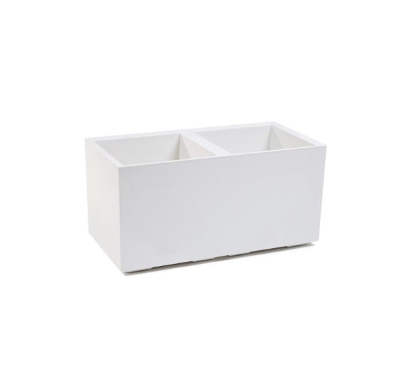 FLOWERPOT PLASTIC KARO 80X40X40CM CREAM