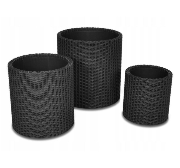 KETER SET OF 3 PLANTERS S+M+L ANTHRACITE
