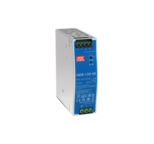 LevelOne 48V DC Industrial Power Supply, 120W, DIN-Rail,-20 ~ +70 ℃
