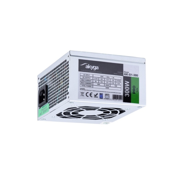 Akyga AK-S1-300 power supply unit 300 W 20+4 pin ATX SFX Silver