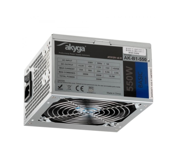 Akyga AK-B1-550 power supply unit 550 W 20+4 pin ATX ATX Grey