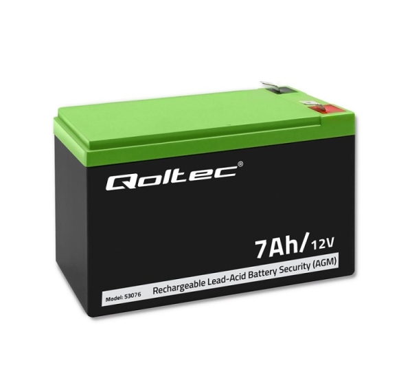 Qoltec 53076 AGM battery | 12V | 7Ah | Security