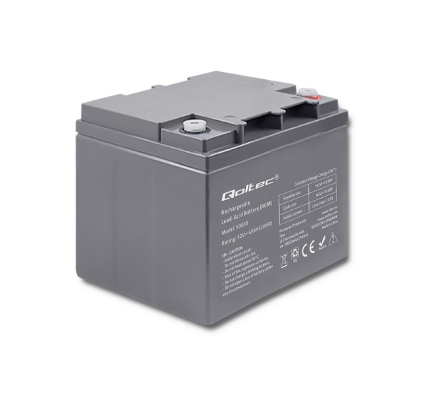 Qoltec 53035 AGM battery | 12V | 45Ah | max 540A