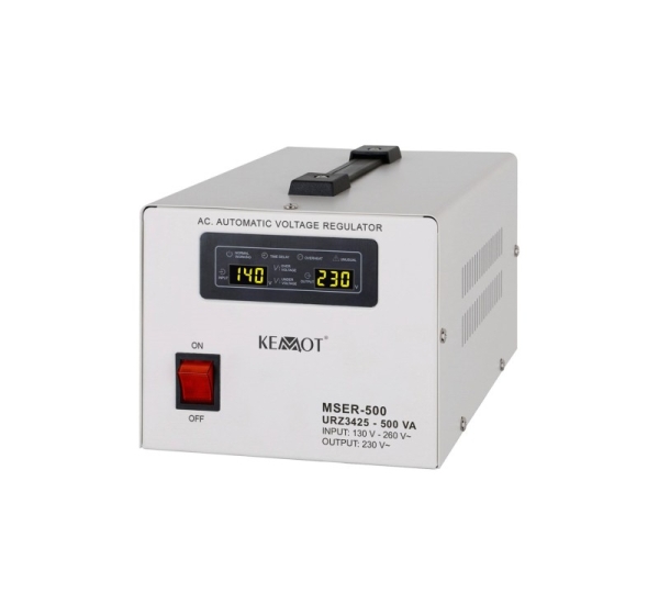 KEMOT MSER-500 Automatic Voltage Stabilizer (500 VA, Servo Motor)