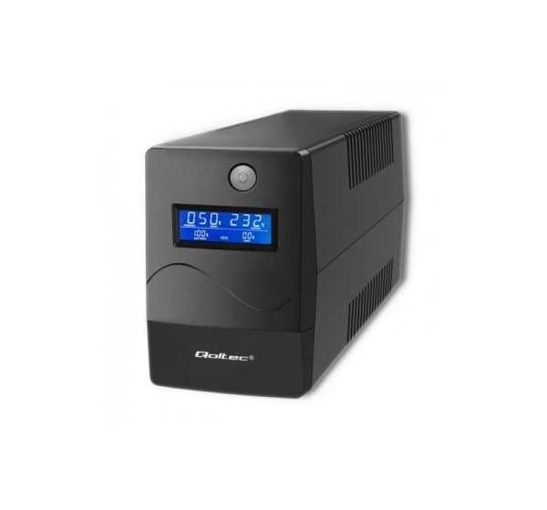Qoltec Monolith uninterruptible power supply (UPS) Double-conversion (Online) 0.65 kVA 360 W 2 AC outlet(s)
