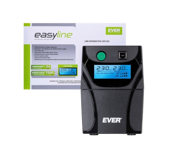 Ever EASYLINE 650 AVR USB Line-Interactive 0.65 kVA 360 W