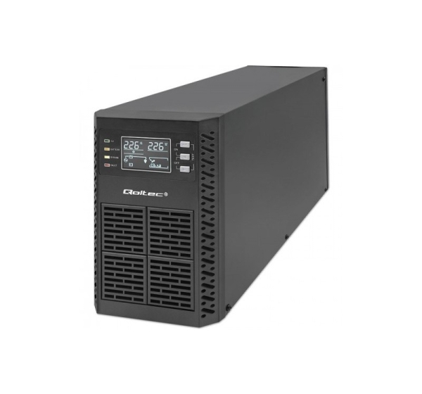 Qoltec 52281 uninterruptible power supply (UPS) Double-conversion (Online) 2 kVA 2000 W 3 AC outlet(s)