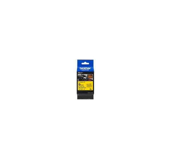 TZe-FX621 uzl.lente Flexible melns uz dzeltena, 9mm