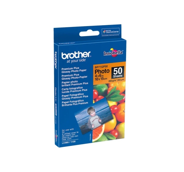 BP-71GP50 Glossy 10*15cm Brother papīrs 260g/m2, 50loksnes