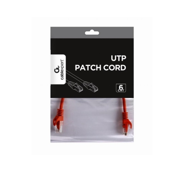 PATCH CABLE CAT6 UTP 0.25M/RED PP6U-0.25M/R GEMBIRD