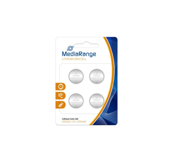 BATTERY LITHIUM CR2032 3V/4PCS MRBAT132 MEDIARANGE