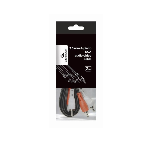 CABLE AUDIO 3.5MM 4PIN TO 3RCA/AV 2M CCA-4P2R-2M GEMBIRD