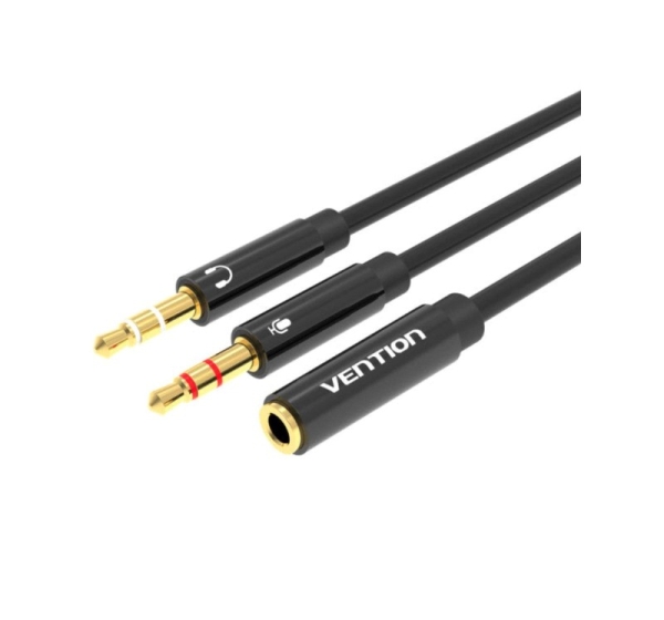 CABLE AUDIO 2X3.5MM TO 3.5MM/0.3M BBTBY VENTION