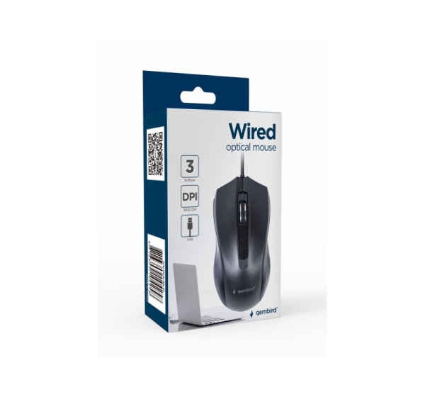 MOUSE USB OPTICAL/BLACK MUS-3B-01 GEMBIRD