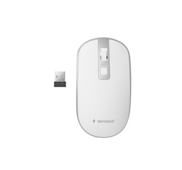 MOUSE USB OPTICAL WRL WHITE/SILVER MUSW-4B-06-WS GEMBIRD