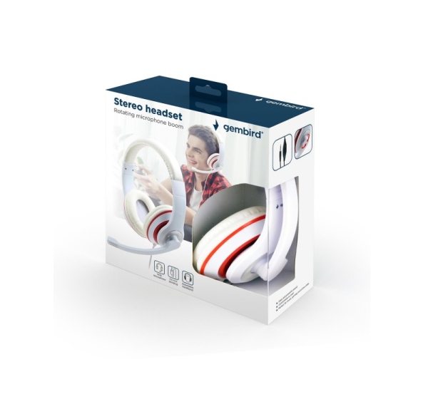 HEADSET STEREO WHITE/MHS-03-WTRD GEMBIRD