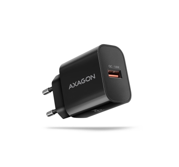 MOBILE CHARGER WALL USB 18W/1PORT BLACK ACU-QC18 AXAGON