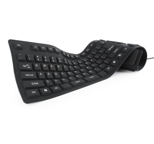 KEYBOARD FLEXIBLE USB ENG/BLACK KB-109F-B GEMBIRD